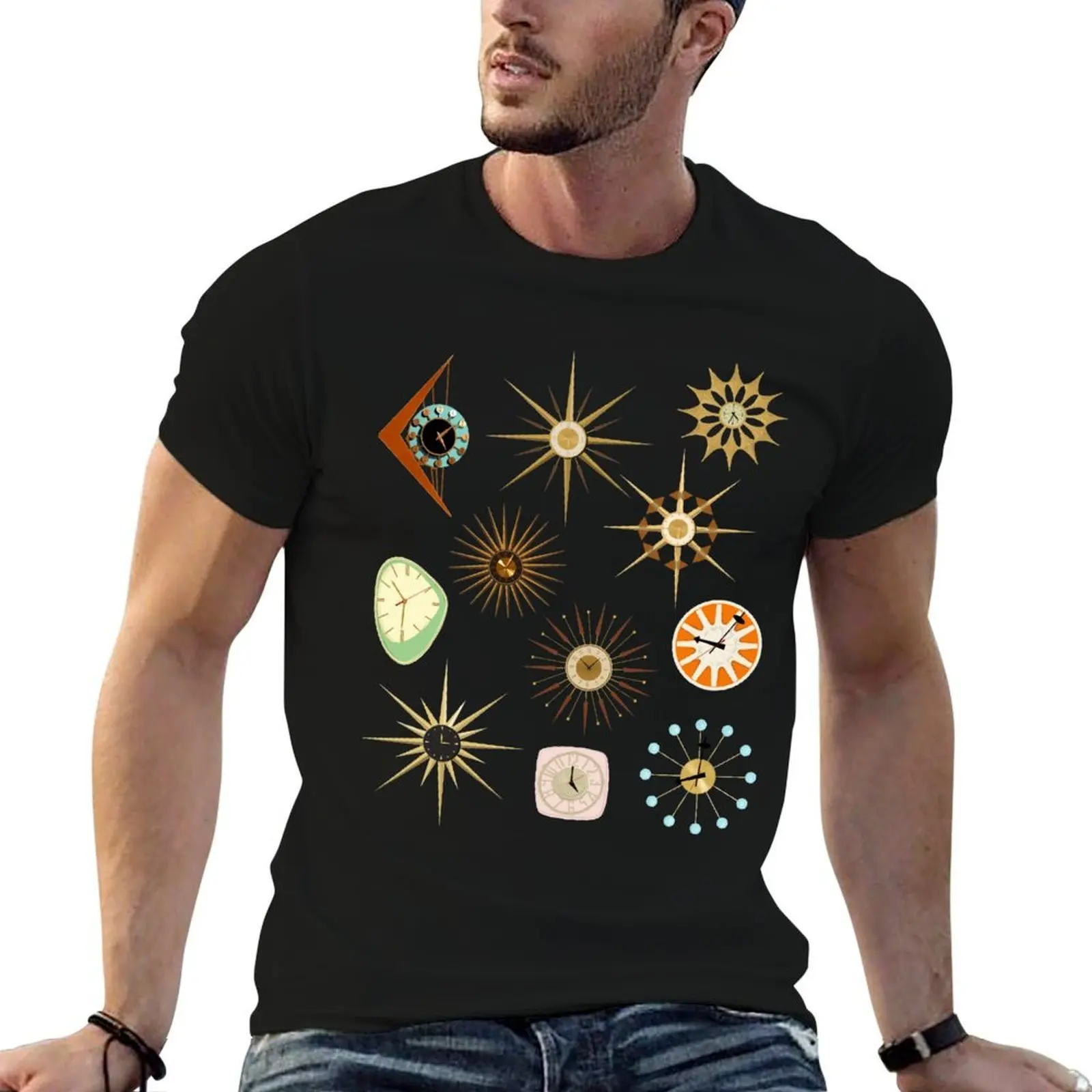Mid Century Modern Clock Collection T-Shirt vintage clothes sports fans funny t shirts men