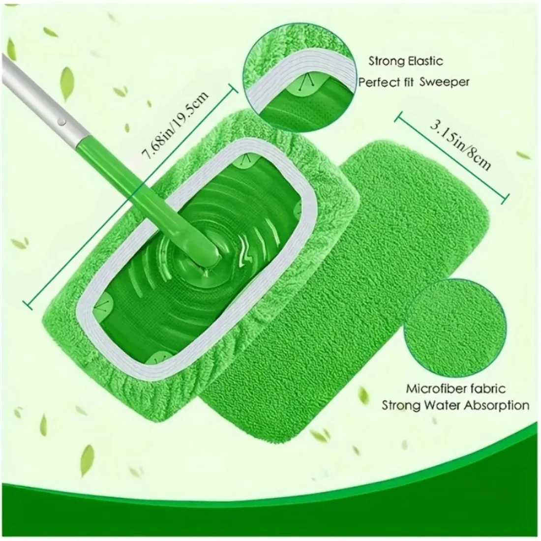 Washable Mop Cloths 3-Piece Set – Dual-Use Microfiber Pads for Hardwood, Tile & Laminate Floors