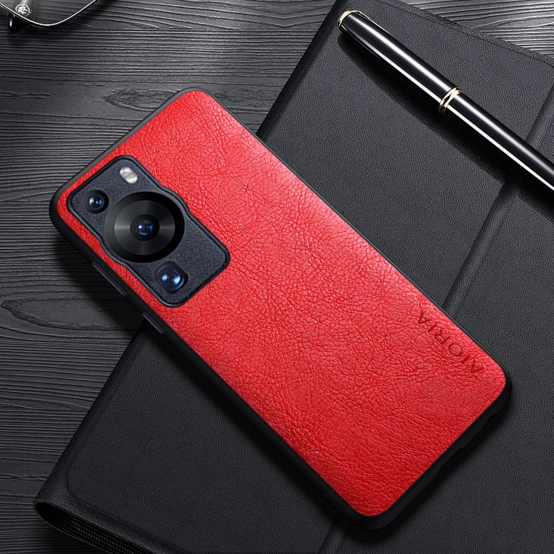 Pokrowiec na Huawei P60 Pro prosty Design luksusowy skórzany biznesowy pokrowiec na Huawei P60