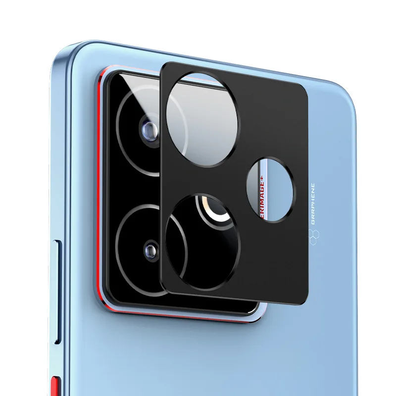 

for Realme GT 7 Camera Bezel Cover Hollow Lens Protector Cap Sticker Super Slim Anti Scratch Black Metal Film