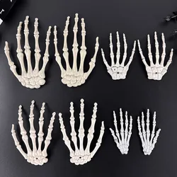 1 Pairs Halloween Skull Hand Plastic Fake Skeleton Bone Horror Props For Halloween Birthday Party Home Haunted House Decoration