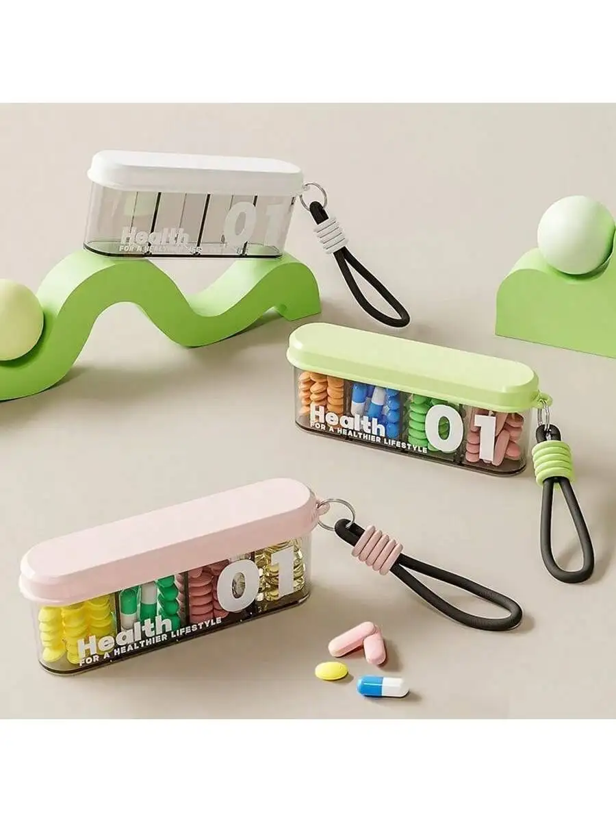 1Pc Portable Medicine Box With Compartments For Seven Days A Week. Suitable For Traveling And Carrying With You.