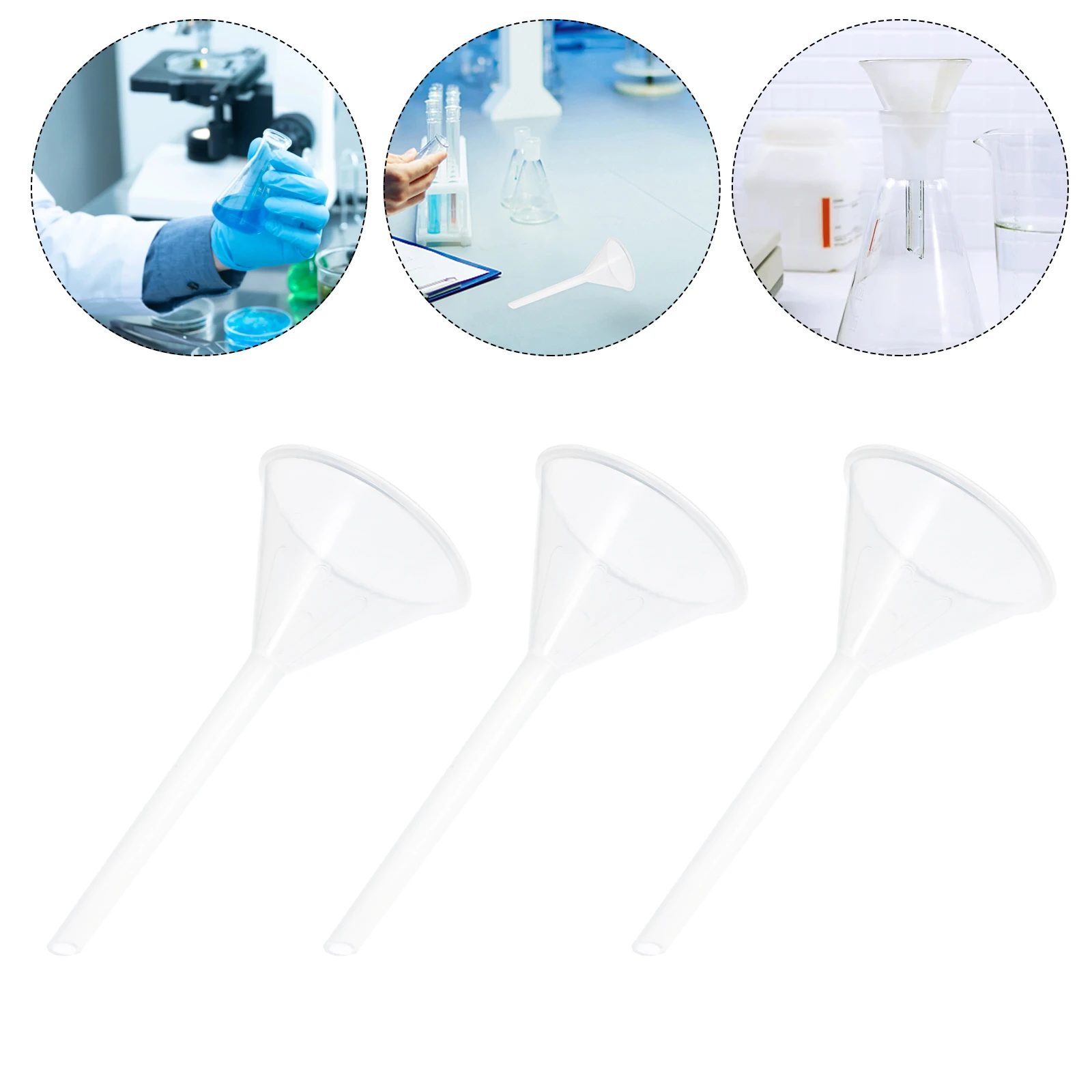 

10Pcs Plastic Triangle Funnel 75mm Laboratory Filter Use for Liquid Filling Small Bottles Scientific Filling Funnel