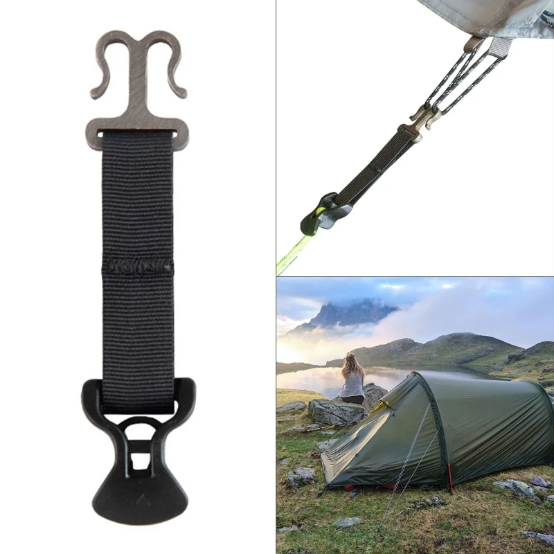 Camping Tent Fixed Buckle Rope Tensioner Awning Hooks Portable Carabiner Clips Hooks Outdoor Hiking Tents Accessories