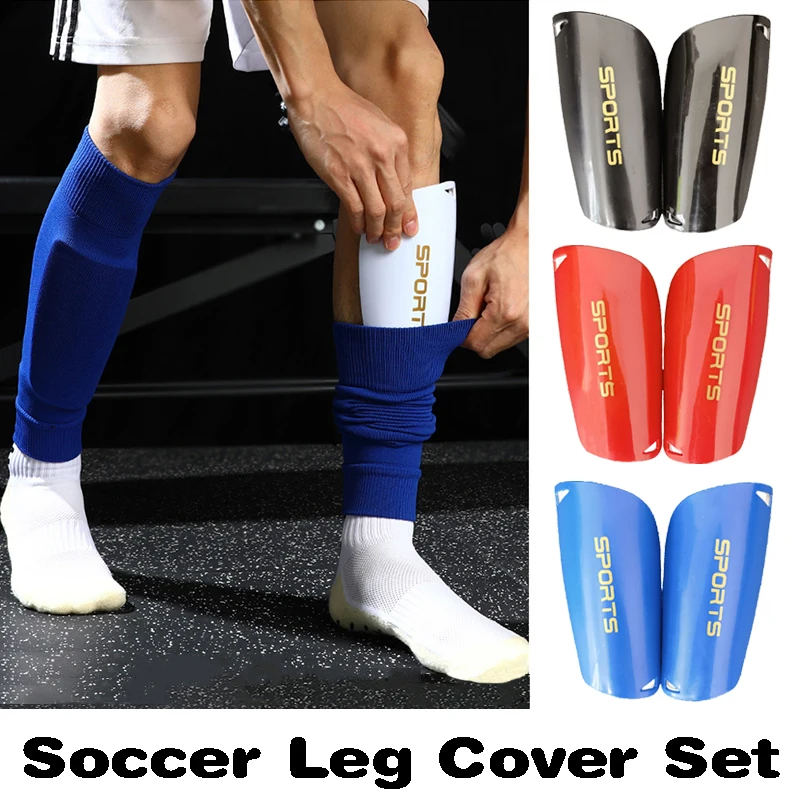 A Set Elasticity Soccer Shin Guards Adults Kids Sports Leg Guard Cover Calf Sleeve Football Pads Protection Gear Kicking Ball