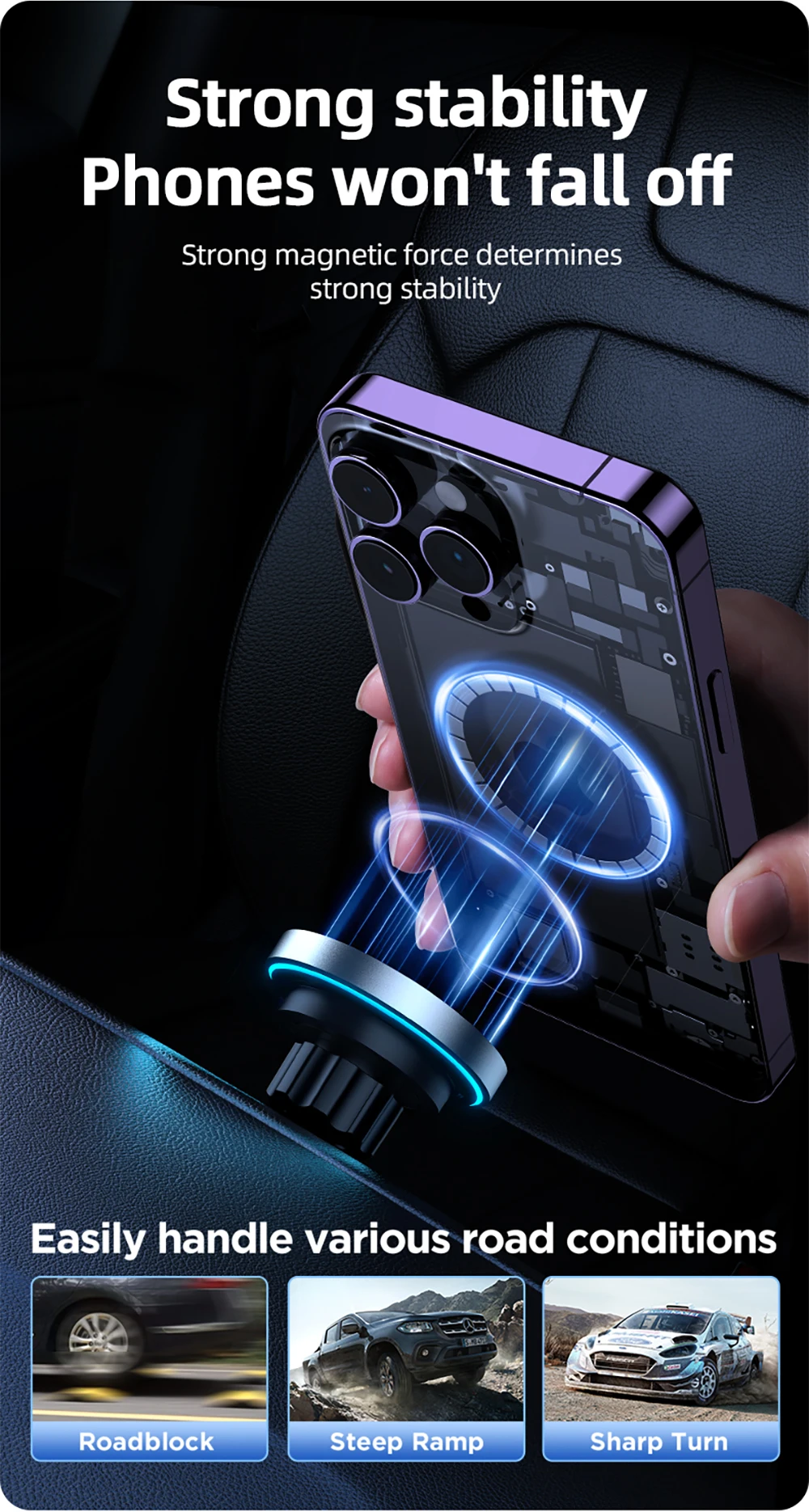 Joyroom magnetischer Autotelefon halter 15w kabelloser Lade telefon halter Auto-Entlüftung sclip Telefon halterung für iPhone 12-15 Serie – Detail 8
