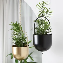 Hanging Planter Pots Minimalist Plant Pot Container Metal Hanging Flower Pots Creative for Indoor Outdoor Garden Balcony