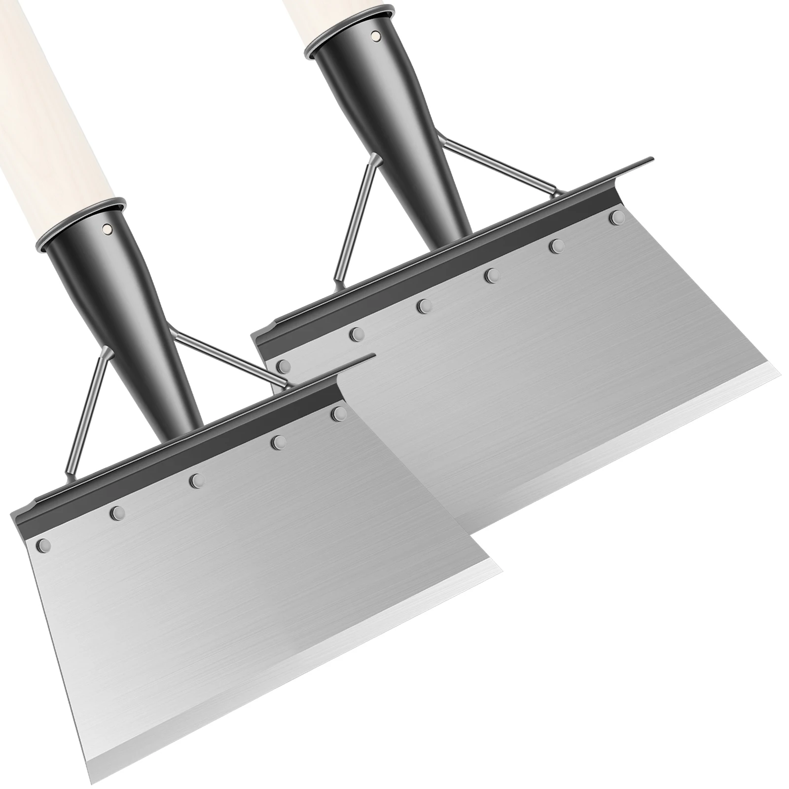 2Pcs Manganese Steel Weeding Edging Shovel Multi-Use Garden Tool for Trimming Ice Cleaning Shovel Scraper Garden Cleaning Shovel