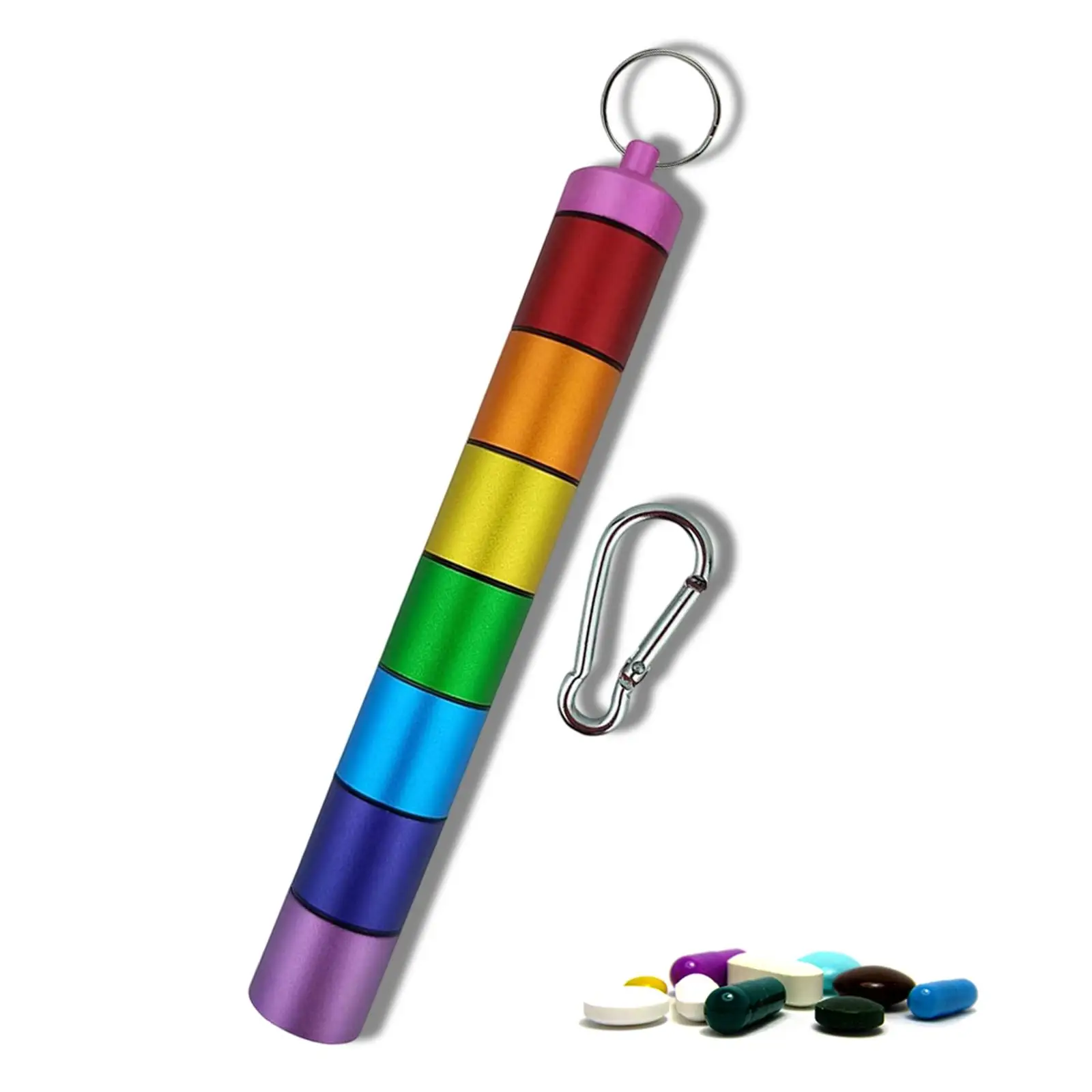 

Waterproof Pill Box Keychain Weekly Metal Mini Pill Case Bottle for Outdoor