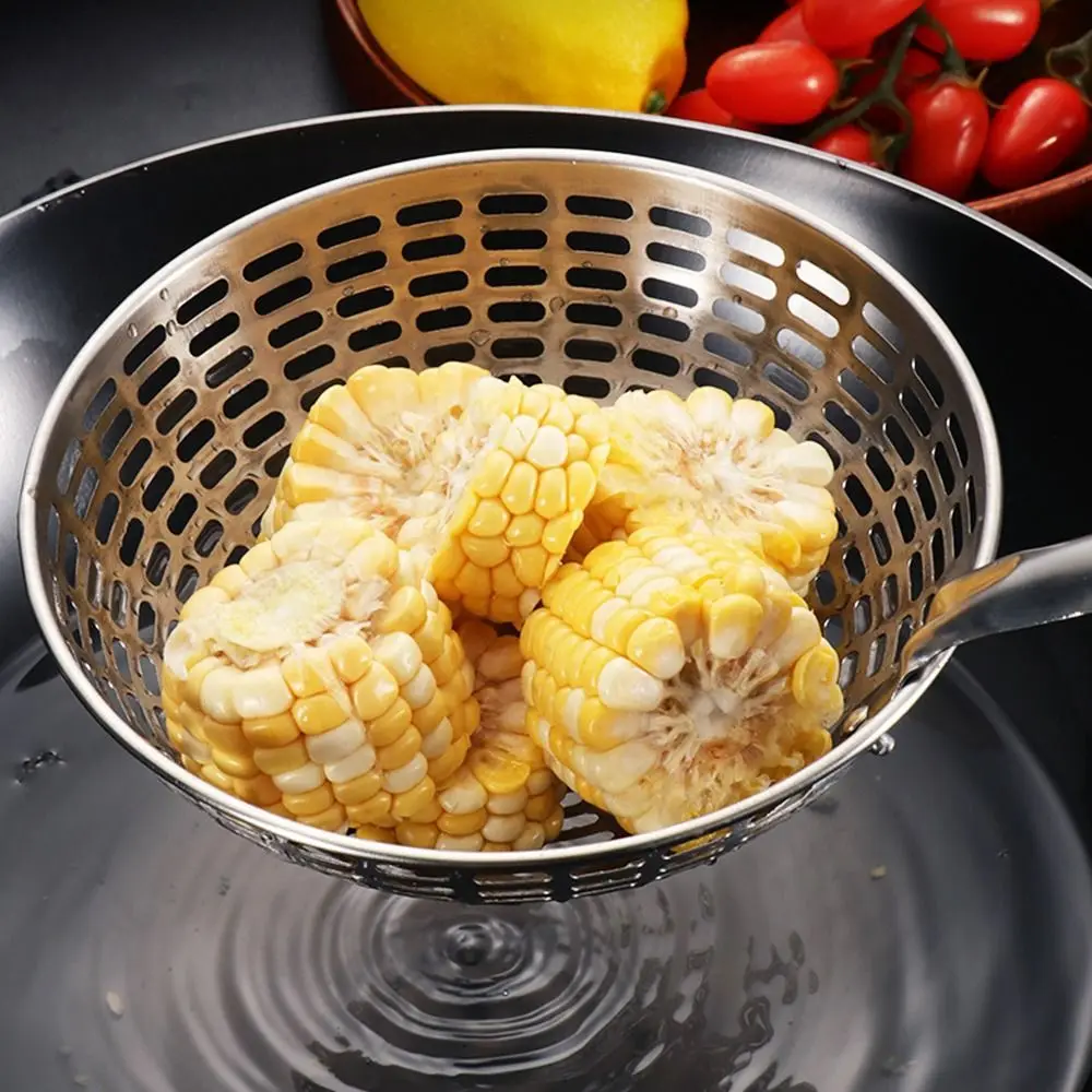 Stainless Steel Skimmer Spoon Kitchen Strainer Skimmer Long Handle Fried Food Filter Scoop Cooking Tools Kitchen Gadgets