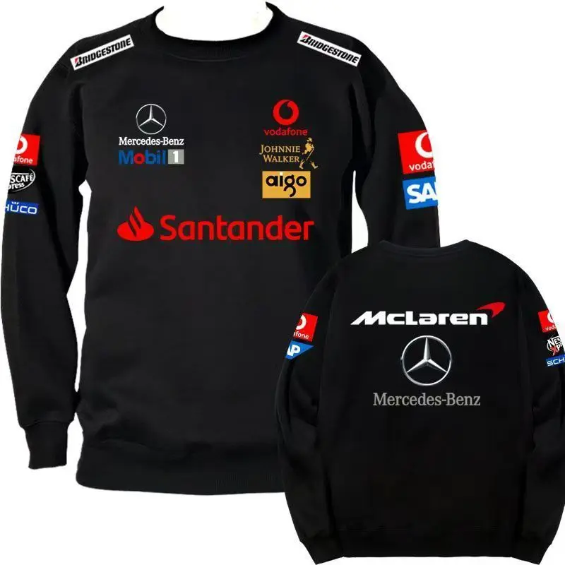 

Autumn and winter round neck pullover shirt, Mercedes F1 racing suit, spring and autumn training racing suit, long sleeved shirt
