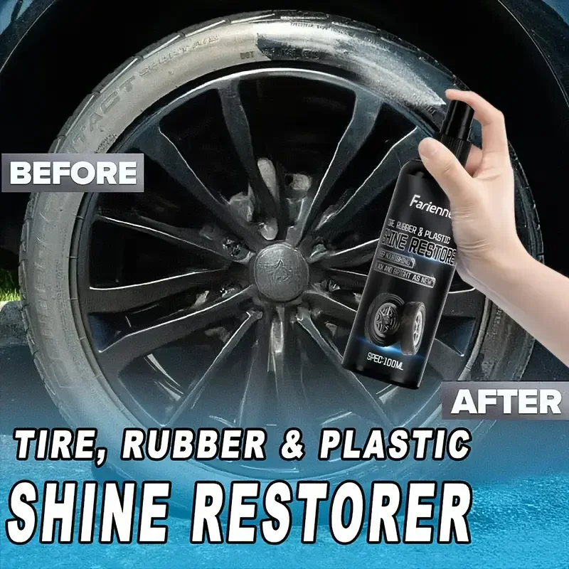 KJM 100 ml cera de protección y brillo de neumáticos: brillo negro duradero, revestimiento antienvejecimiento para automóviles, motocicletas y bicicletas