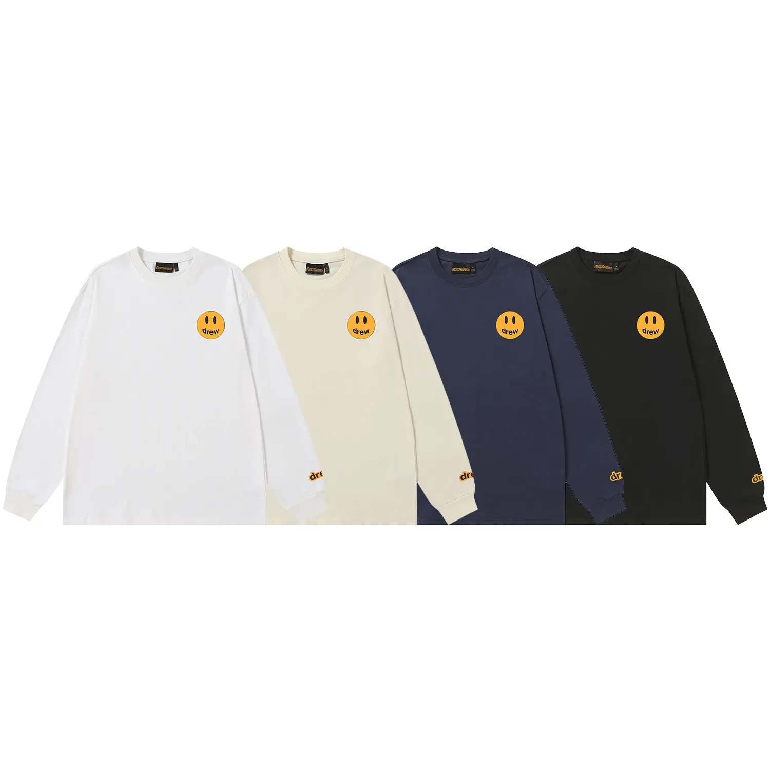 

Drew House New drew Tape смайлик футболка мужская и женская футболка с длинным рукавом мужские графические футболки мужская одежда