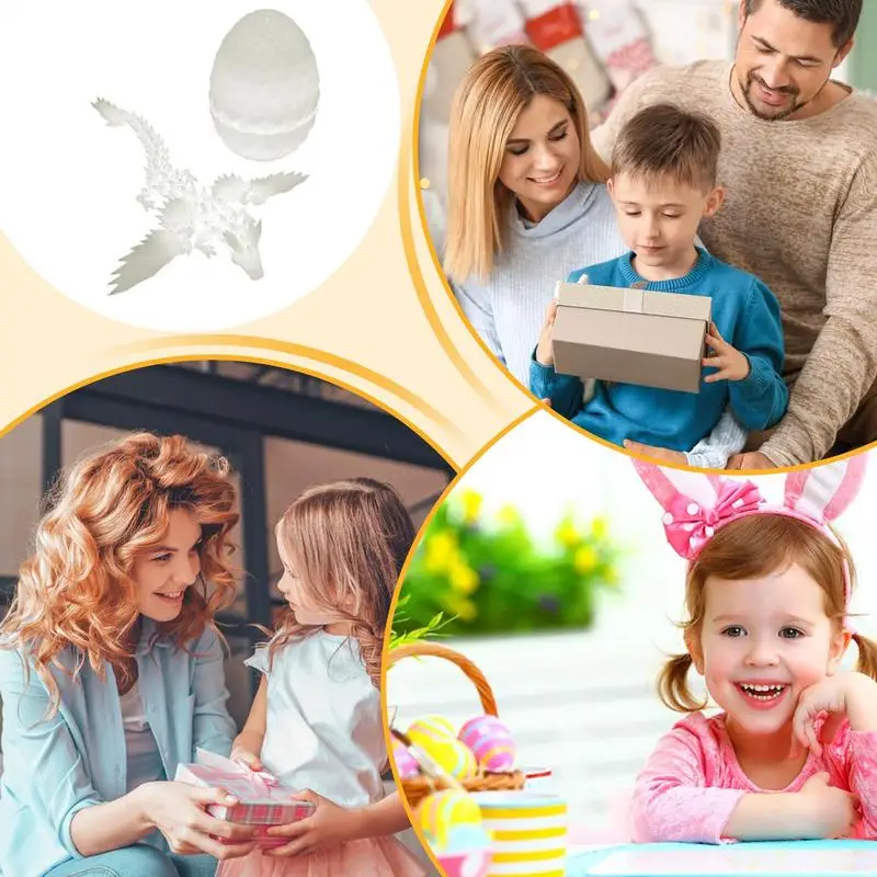 드래곤 에그 3D 인쇄 드래곤 장식품 어린이를위한 관절 액션 서프라이즈 크리 에이 티브 스트레스 릴리프 장난감 부활절 Stuffers