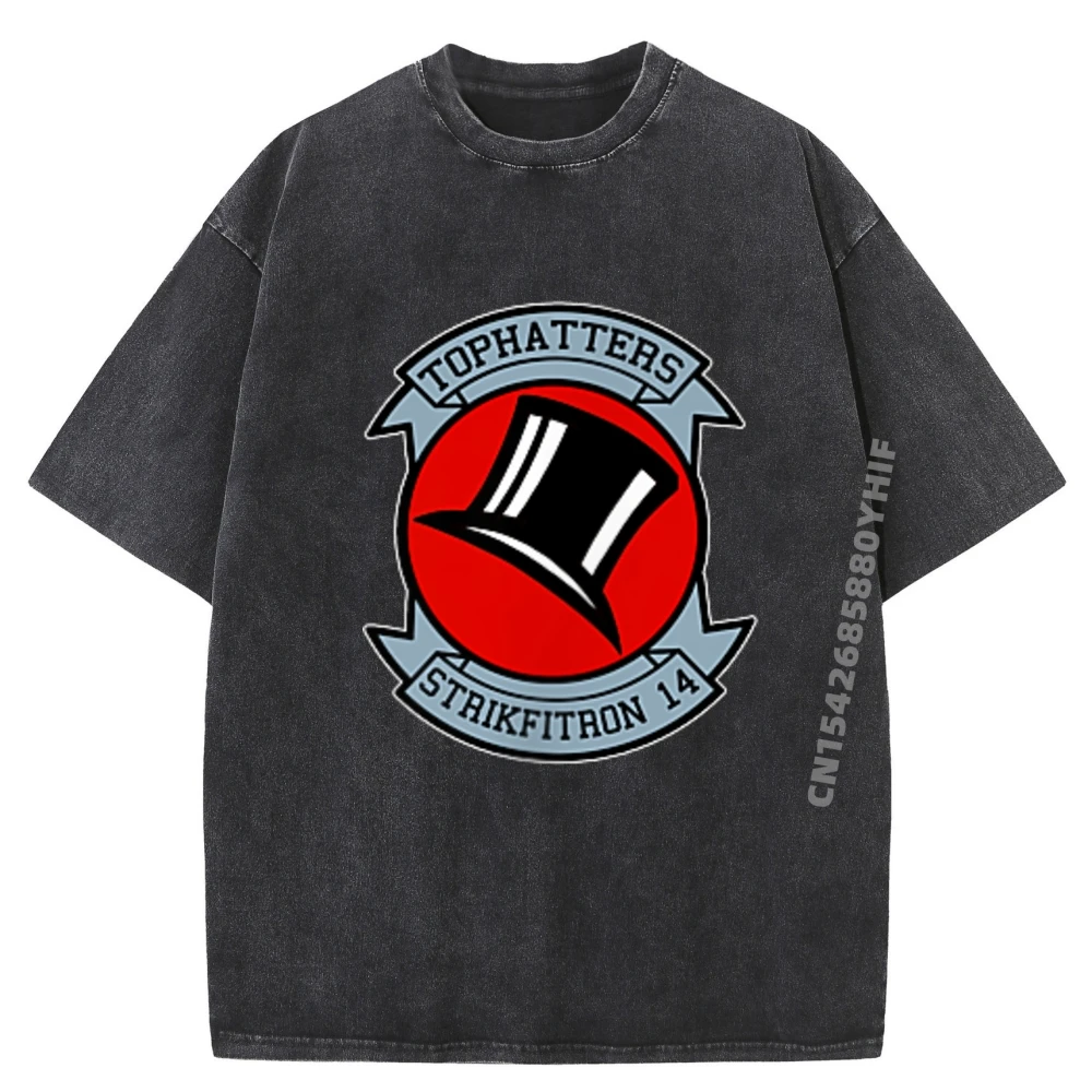 

Мужские футболки с принтом Strike Fighter Squadron Vfa 14, забавная рубашка Tophatters, мужские винтажные потертые футболки, мужская одежда
