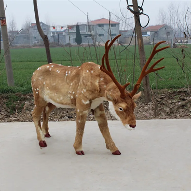 Simulation Sika Deer Model Christmas Ornaments Renos De Navidad Realistic Reindeer for Outdoor Christmas Decoration