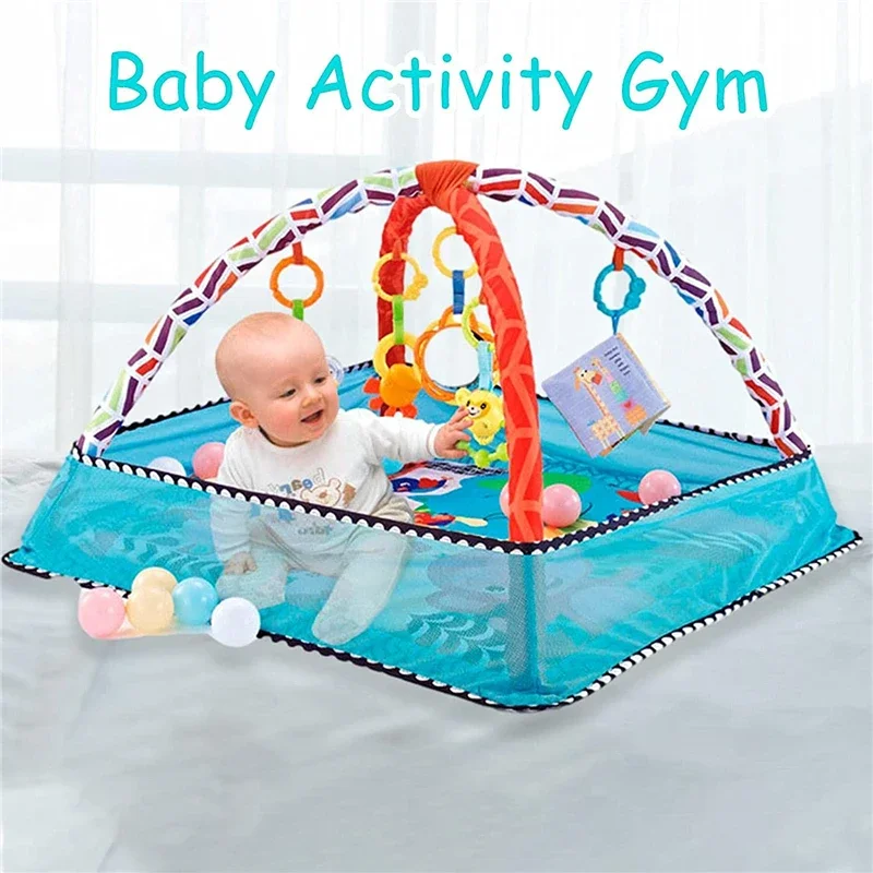 Quadro de fitness do bebê rastejando jogo cobertor multifuncional tapete educacional cerca rastejando cobertor infantil tapete iluminação brinquedos