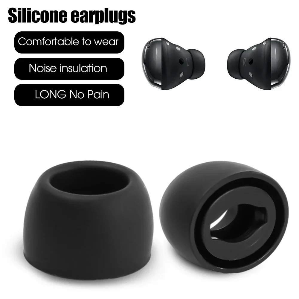 Tutup telinga silikon pengganti 1/2/3 pasang, tutup telinga untuk Samsung Galaxy Buds Pro, earbud nirkabel, bisa digunakan kembali S M L