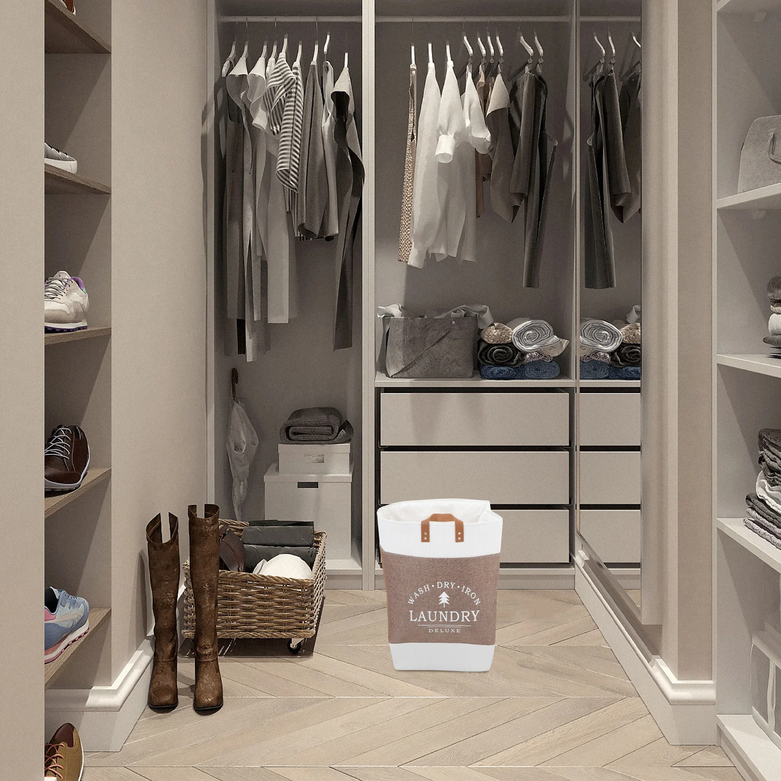 

Laundry Basket Large Capacity Foldable Design Storage Container for Bedroom Bathroom Closet Car Organizing Dirty Clothes Towels