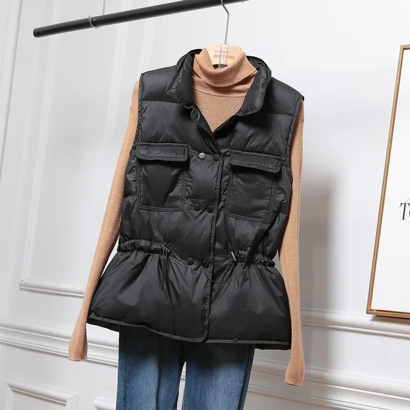 2024 New Winter Ultra Light Down Women's Warm Vest Down Jacket Short Coat Parka Sleeveless Jacket Autumn Duck down Waistcoat