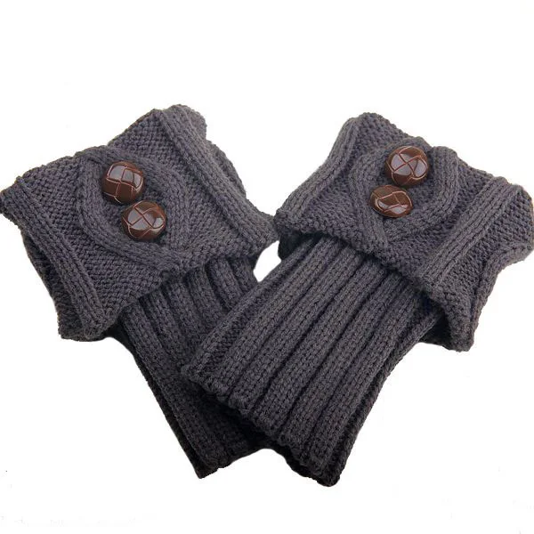 Herbst Winter frauen Neue Kurze Raute Flip 2-Taste Fuß Wärmer Gestrickte Wolle Socken Mode Boot Abdeckung Beinlinge – Detail 16