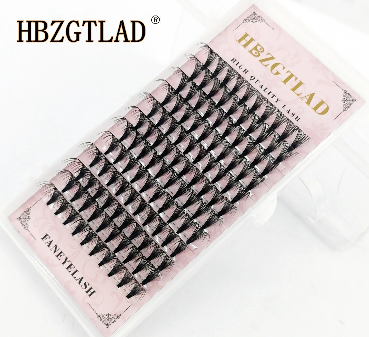 New 16 Lines Premade Volume 20D Faux Mink Lashes Extension Fans Short Stem Root Tape Russian Volume Makeup Eyelashes Extension