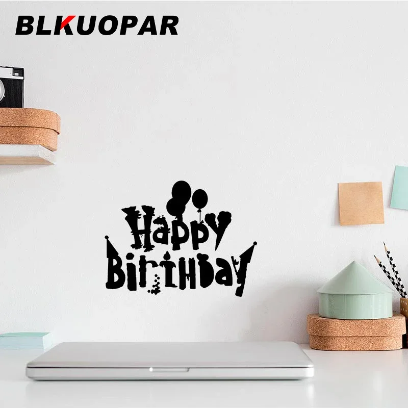 

BLKUOPAR Happy Birthday Text Pattern Car Stickers Personality Occlusion Scratch Decal Refrigerator Motorcycle Car Accessories