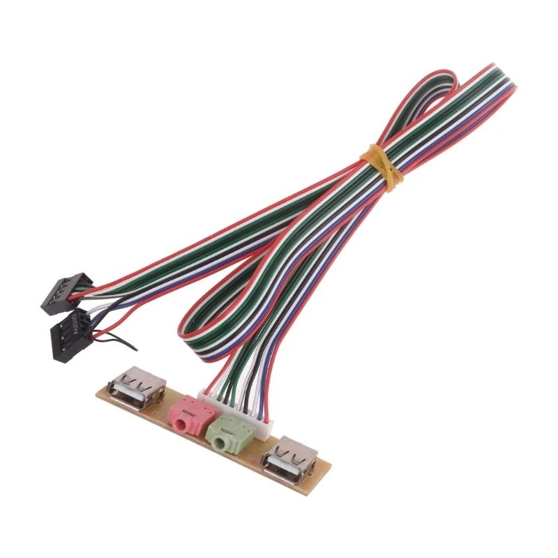 B95C for Case front Panel 2-Port USB 2.0 + Microphones 3.5mm Port Cable 7.8c