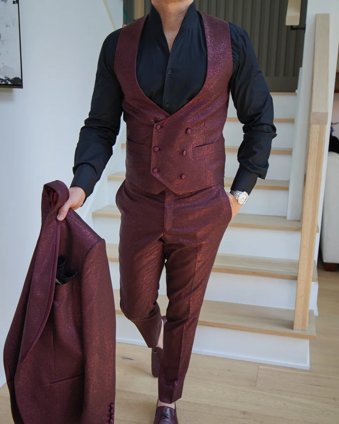 Classy Wedding Tuxedos Suits Slim Fit Bridegroom For Men 3 Pieces Groomsmen Suit Male Cheap Formal Business (Jacket+Vest+Pants