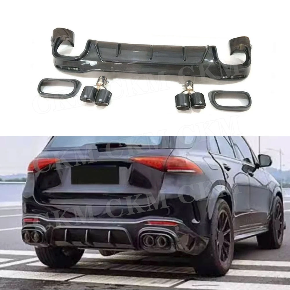 

Carbon Fiber Rear Bumper Diffuser Set Body Kits for Benz GLE-Class W167 GLE63 AMG SUV 2021+ FRP Rear Lip Spoiler Car Accessories