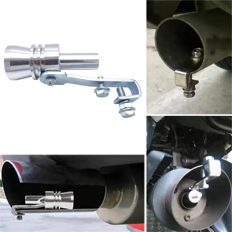 1 Pcs Universal Simulator Whistler Exhaust Fake Turbo Whistle Pipe Sound Muffler Blow Off Car Styling Tunning Silver S/M/L/XL