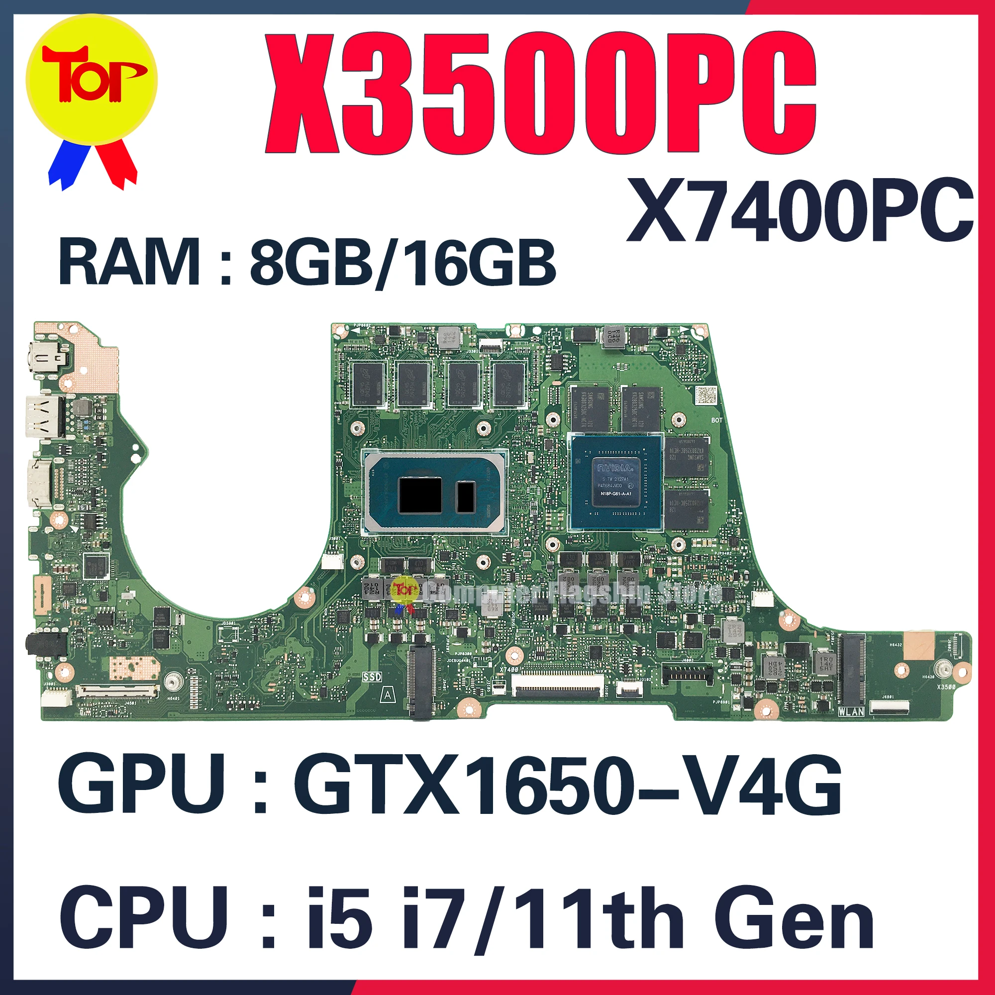 Imagem -02 - Kefu-placa-mãe do Portátil Mainboard N7600pc X7600pc X3500pc X3500pa X3500ph V3500p X3400pc X3400pa K3500pc X3400ph