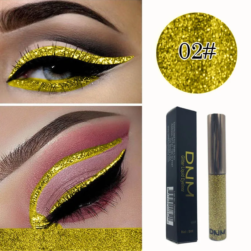 16 Farben Diamond Liquid Eyeliner Professional Silver Green Shiny Eyes Flash Langlebiger flüssiger Glitzer-Eyeliner Beauty Makeup – Detail 3