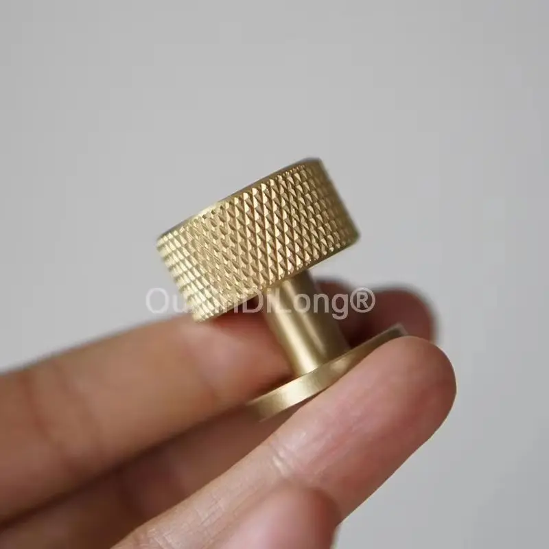 20PCS Nordic Solid Brass Furniture Handles Knurled Knobs Drawer Cupboard Wardrobe Door Pens Round Small Pulls GF943