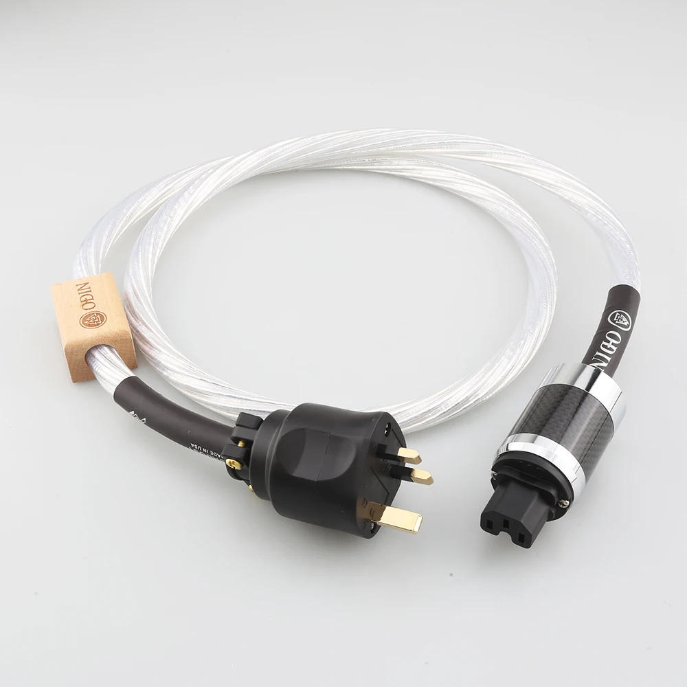 High Quality Nordost ODIN UK Connector IEC C15 8N OCC Silver Plated Power Cable With Gold plated  Female connector plug