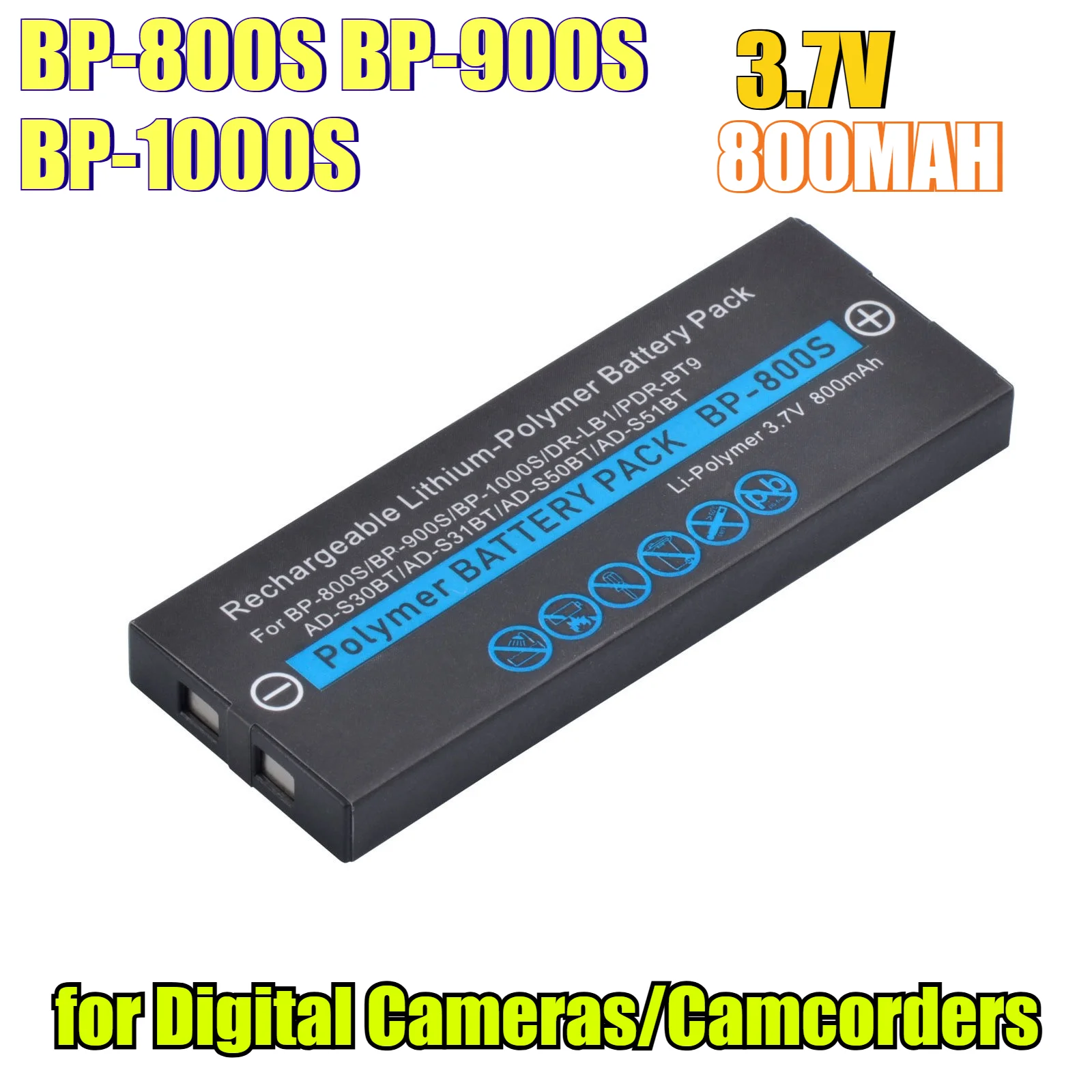 

800mAh High Capacity Li-ion Battery BP-800S BP-900S BP-1000S for Digital Cameras/Camcorders - Universal Replacement Battery