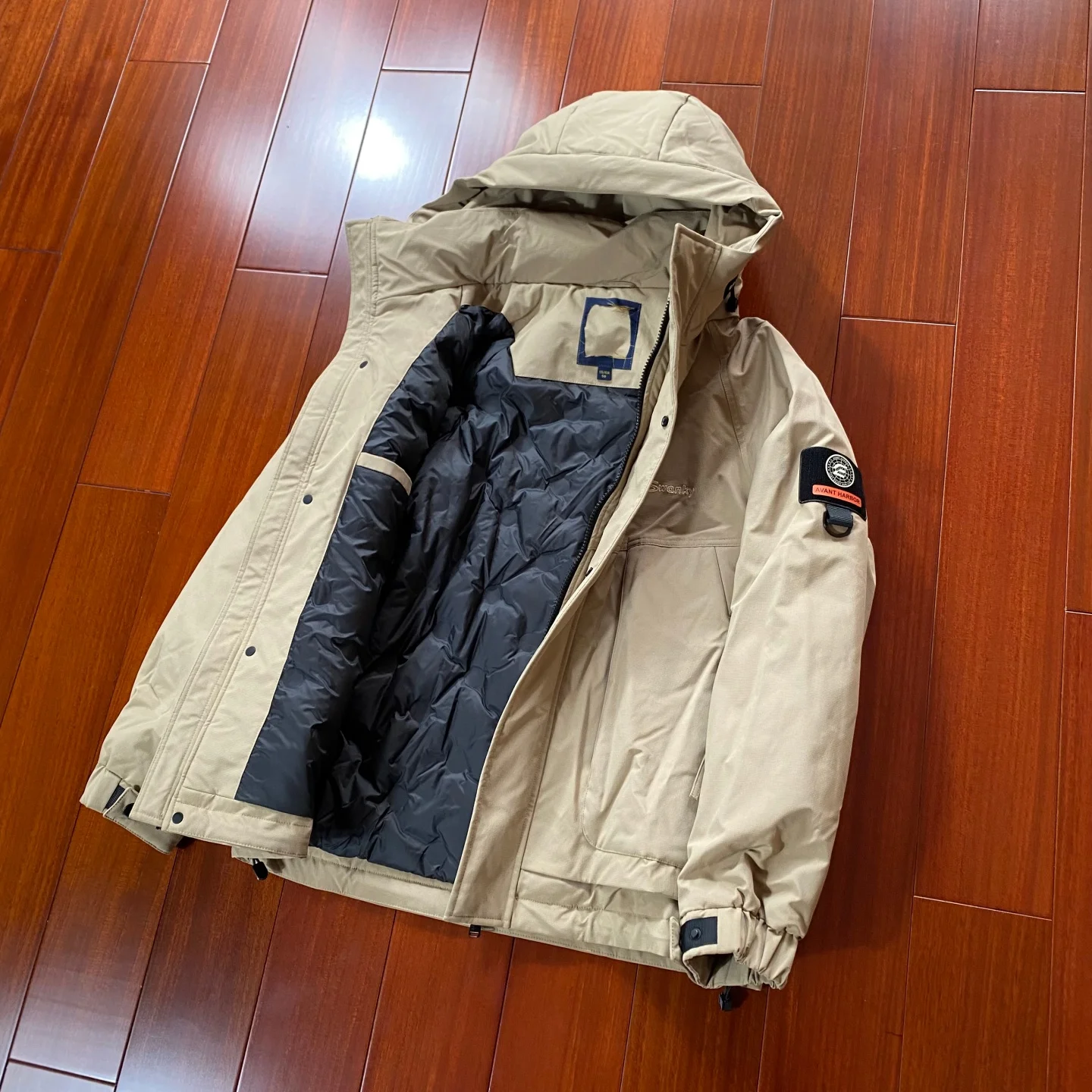 

Мужская пуховая куртка с капюшоном, водонепроницаемая, теплая, для зимы, рабочая, повседневная, с наполнителем из полиэфирного волокна (90%)