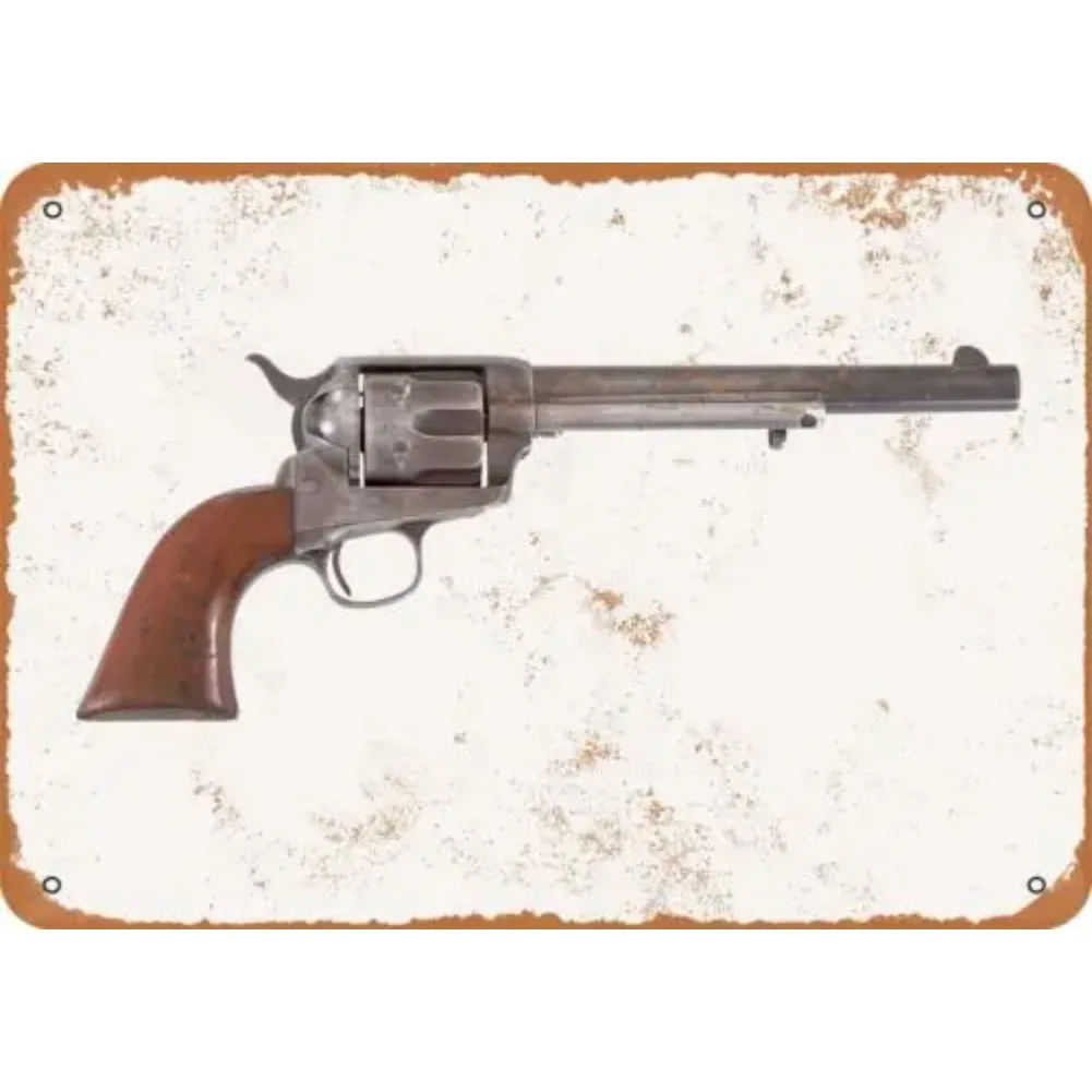 1pc Vintage Colt .45 Single Action Revolver Metal Sign - Retro  Art Decor, Ideal for Man Cave/Home/Bar/Garage