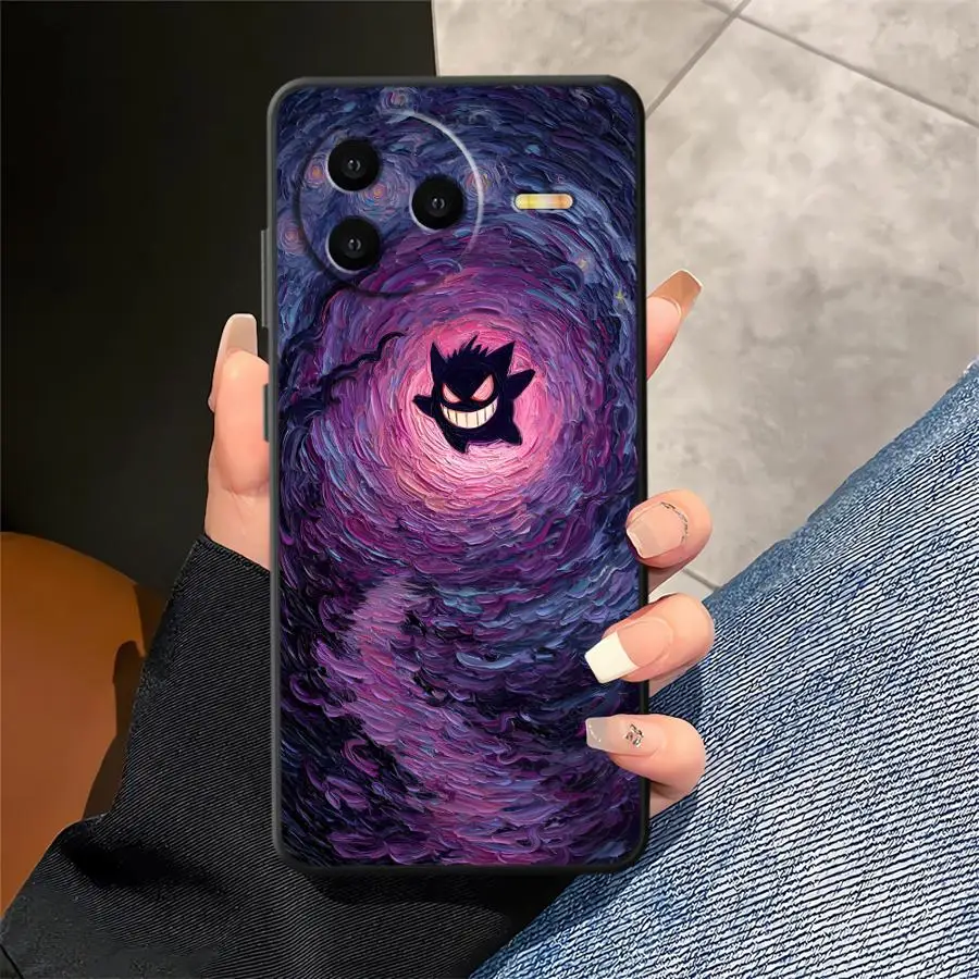 เคสสำหรับ Xiaomi Redmi 12C 13C A1 A2 Plus 9 A4 10 A3 A5 K40 K80 Pro 14C สีดำ เคสโทรศัพท์แบบนิ่ม ลายโปเกมอน น่ารัก เก็นการ์