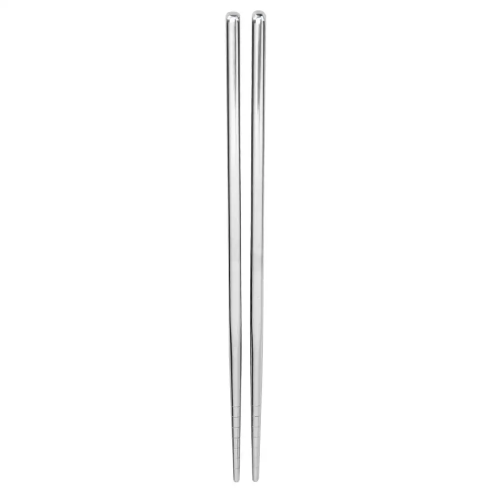 

1 Pair Stainless Steel Chopsticks Tableware Non-slip Food Sticks (Silver)