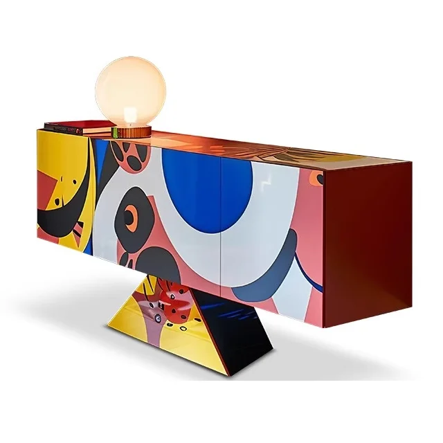 

Art Painting Side Cabinet, Original Designer, Dopamine Creative Modern Aesthetic High-end Furniture