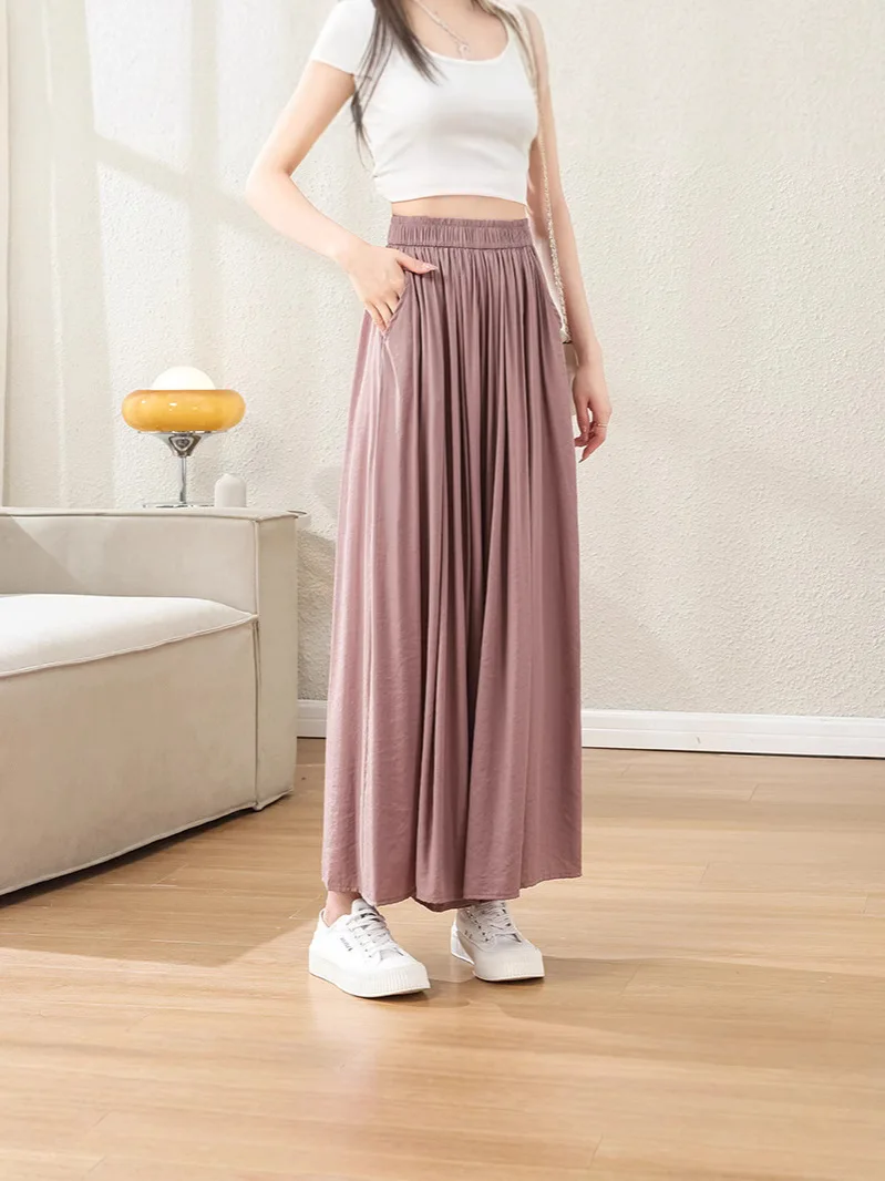 بنطال ذو قصة أرجل واسعة طويل للمرأة الربيع المضادة للتجاعيد الدوبامين العسكرية تقسم مستقيم صالح أنماط Techwear ركوب مرونة الخصر