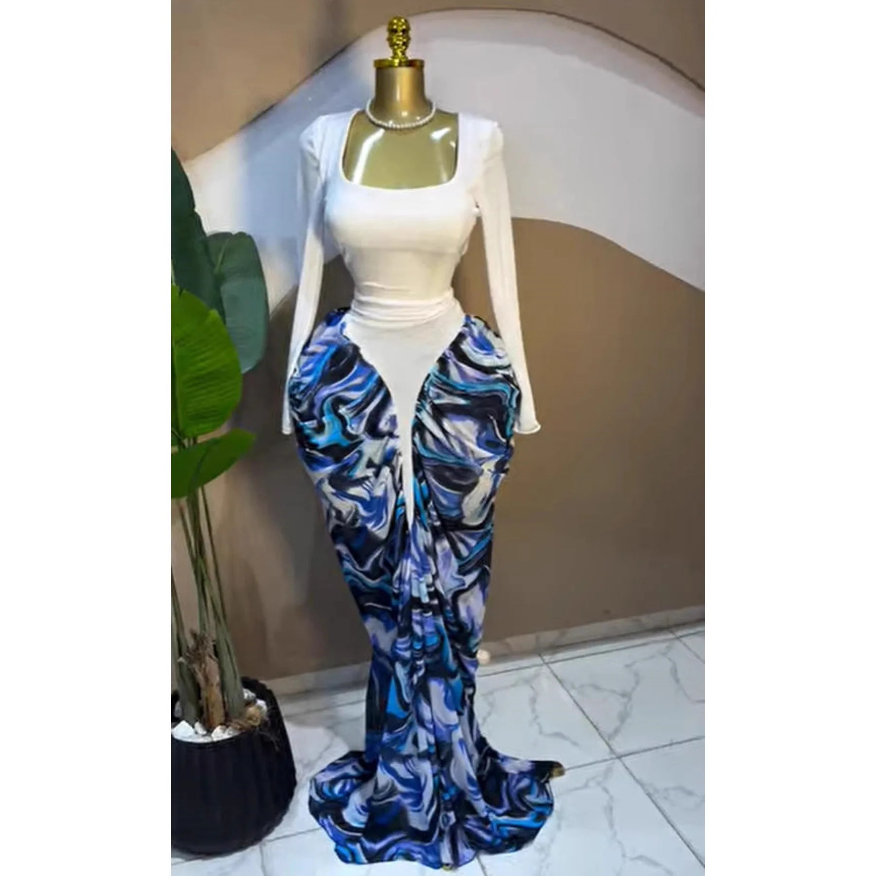 

Women Sexy Long Sleeve Square Neck Bodycon Patchwork Maxi Dress 2026 New Birthday Vacation Evenging Party Dresses Club Vestido