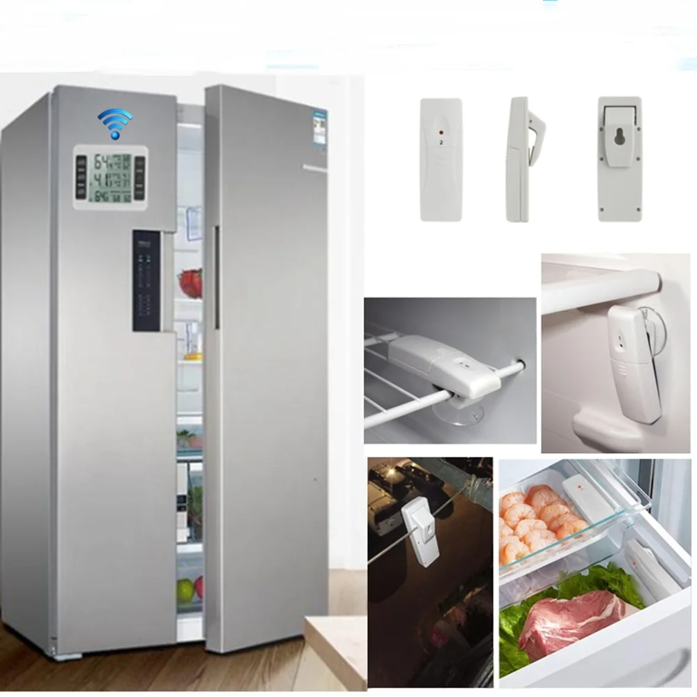 Цифровой беспроводной термометр C/F Max Min Record для дома, сада, холодильника, грузовика, холодильника, монитора температуры, датчика сигнализации-40 ℃