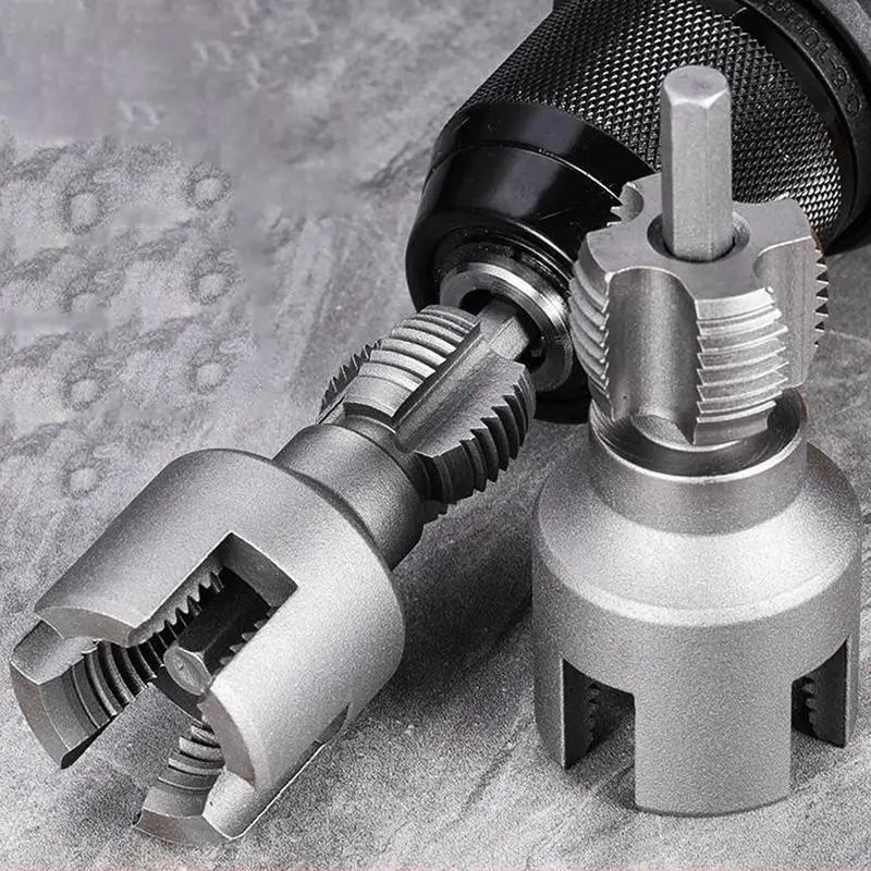 Strumento per filettatura in PVC Apri filettatura interna Taglierina interna esterna 1/2 e 3/4 matrici per tubo dell'acqua Trapano elettrico Tubo da giardino Casa