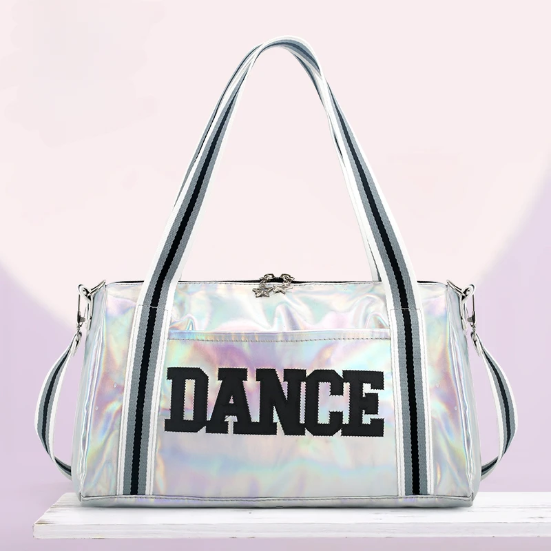 Ballet Bag For Girls pink/silver Laser shiny Gym Bags Rucksack Ballet Dance Bag Women Ballet Sports Dance Backpacks latin bags