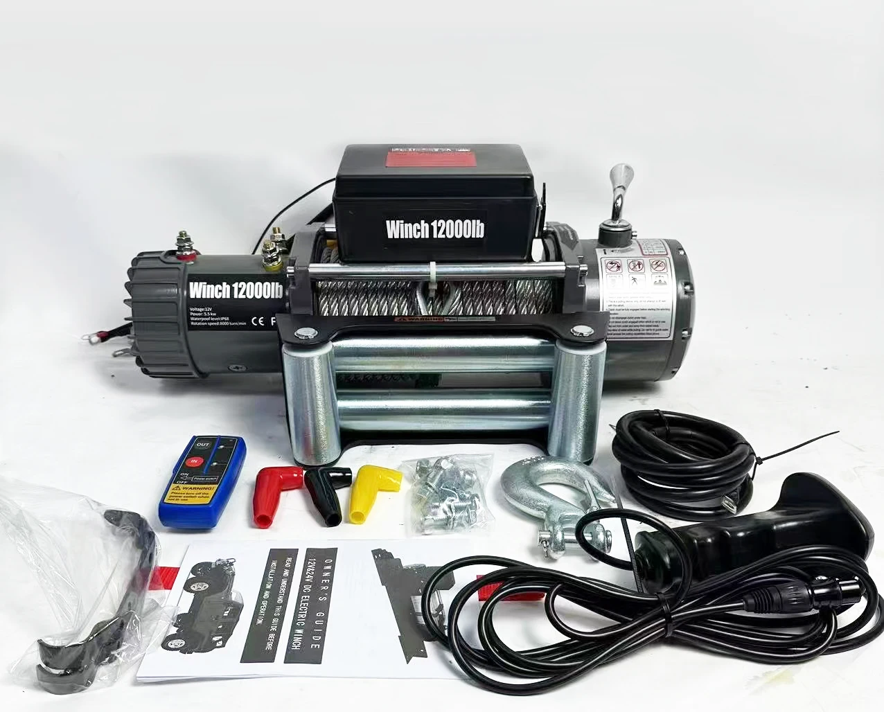

12000 Lbs 12v 4x4 Car Winch for Truck with Steel Rope Hand Tool