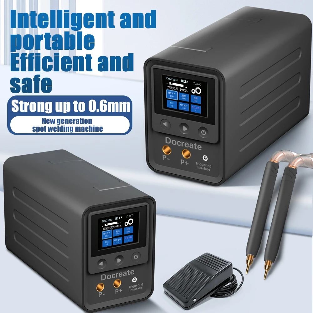 Manual/Electric 999 Gear Switch, Portable Super Capacitor LCD Digital Display Spot Welding Machine, Dual Pulse Welding Machine