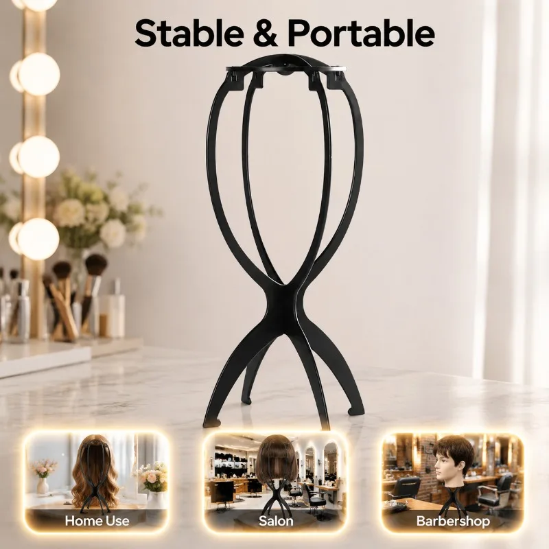 

Detachable Wig Stand Holder Portable Storage Support Tool Foldable Disassembled Frame for Hairpiece Display Drying Styling