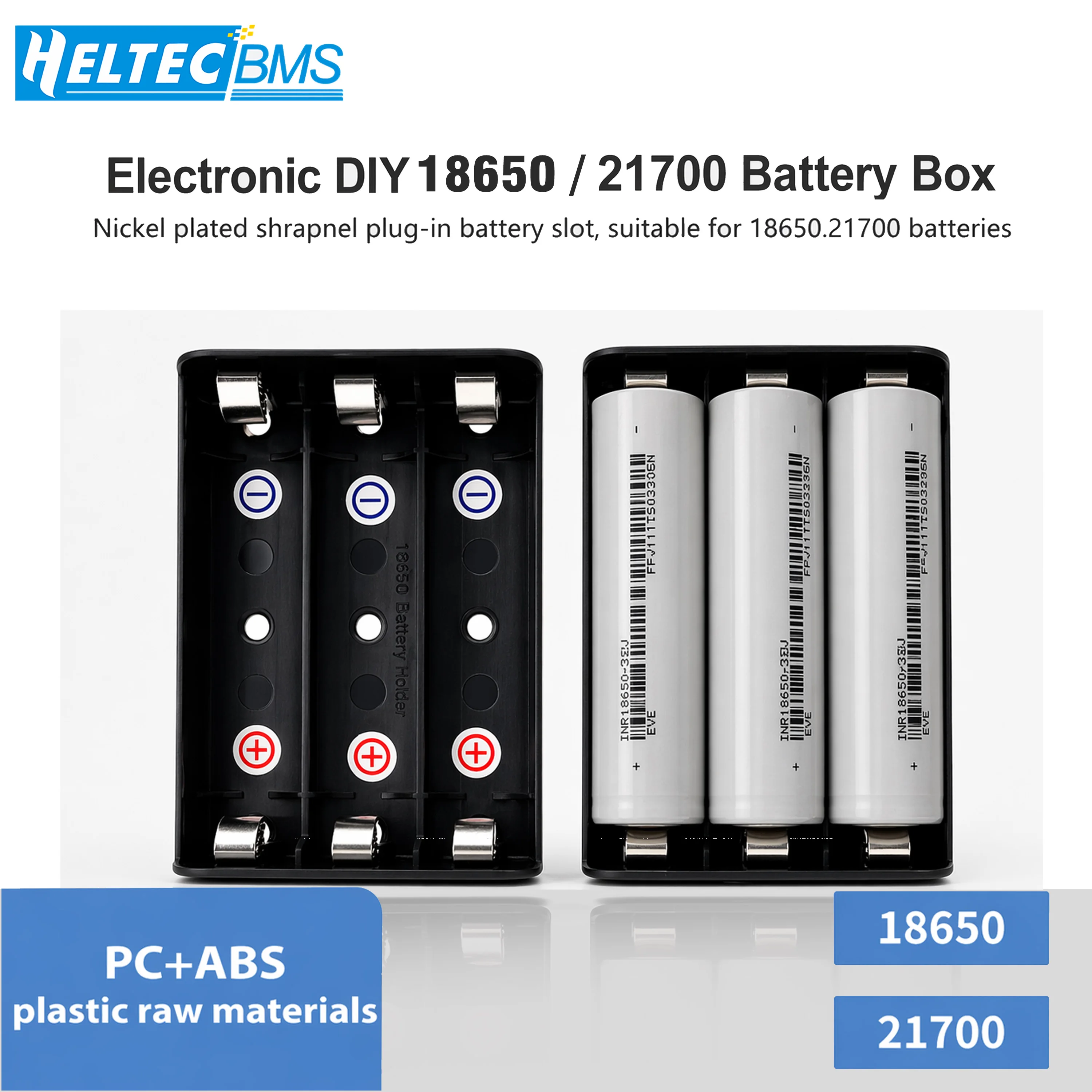 Heltec Load 15A high current 21700 battery holder Strong power supply 3A 18650 battery slot box suitable for DIY  PCB